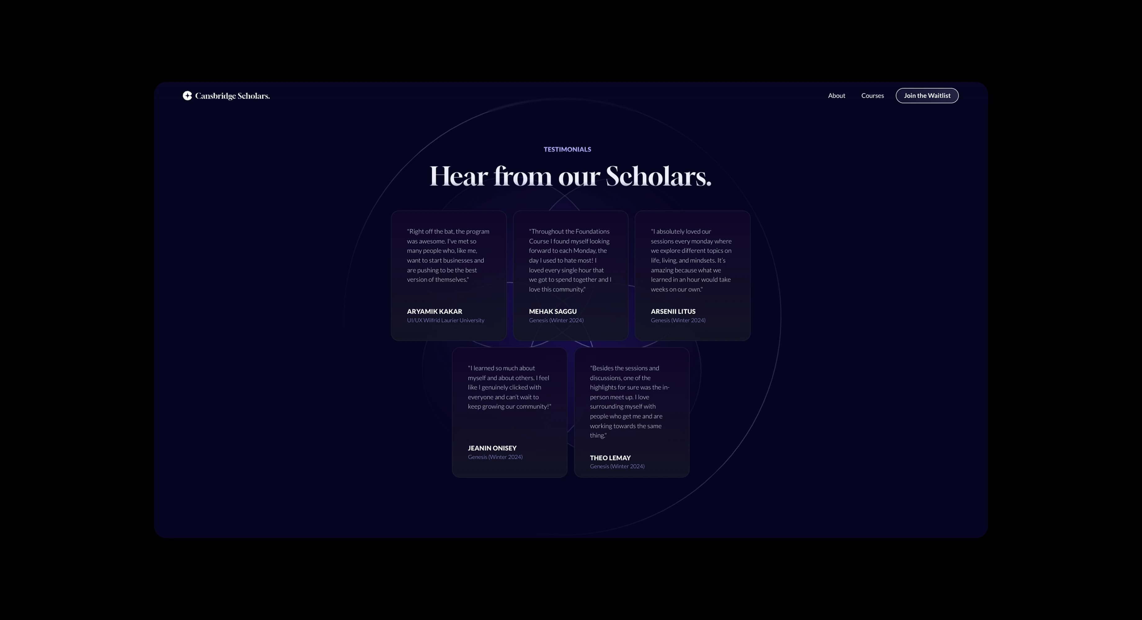 Cansbridge Scholars Testimonials