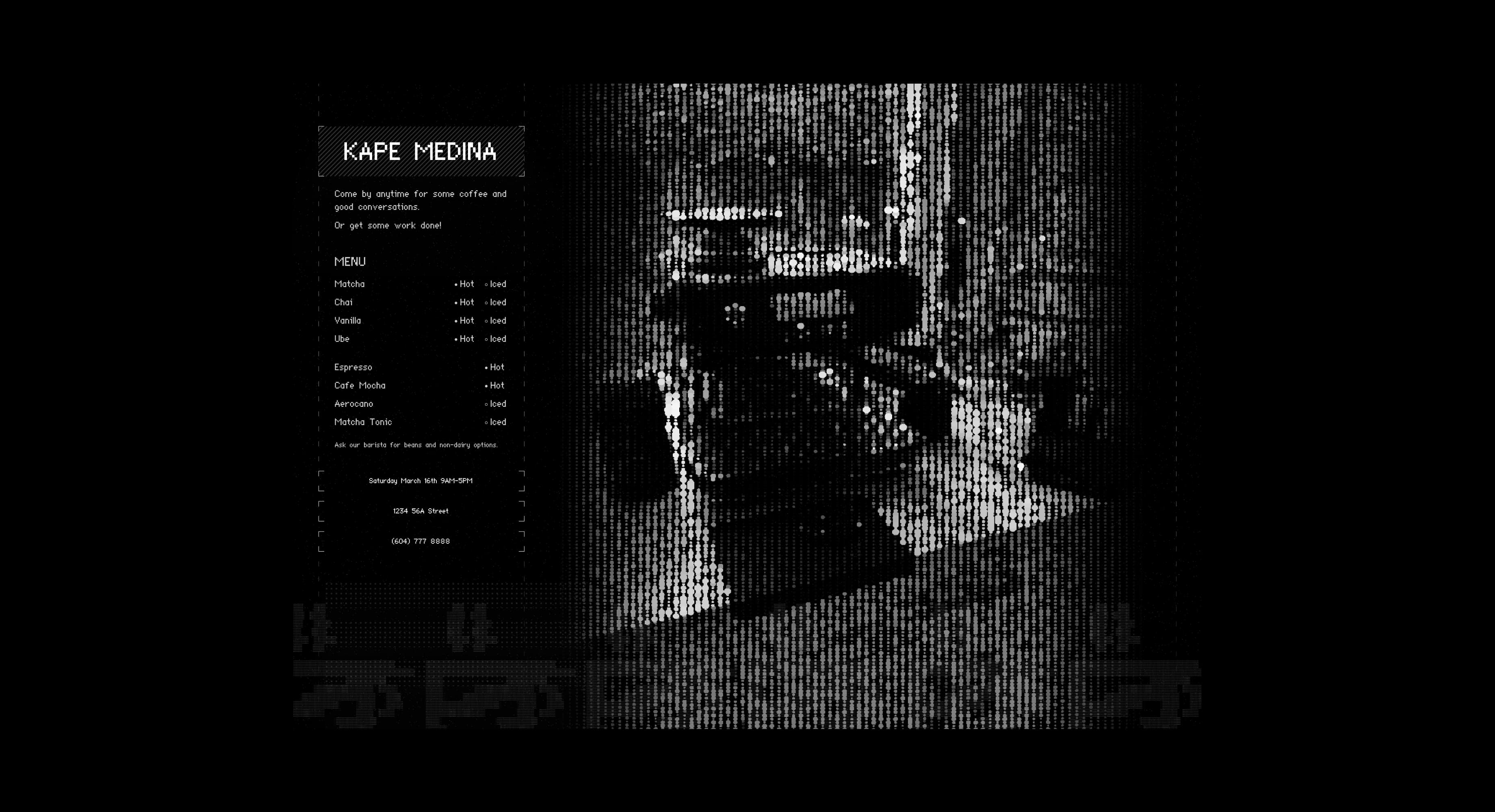 Pixel Cafe Menu